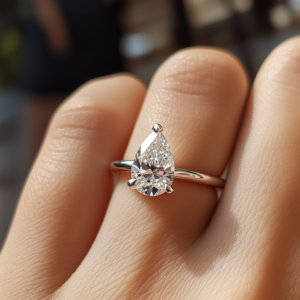 טבעת יהלום טיפה 1ct