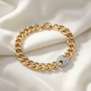 צמיד חוליות וחוליה משובצת