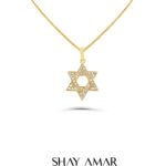 שרשרת מגן דוד משובץ