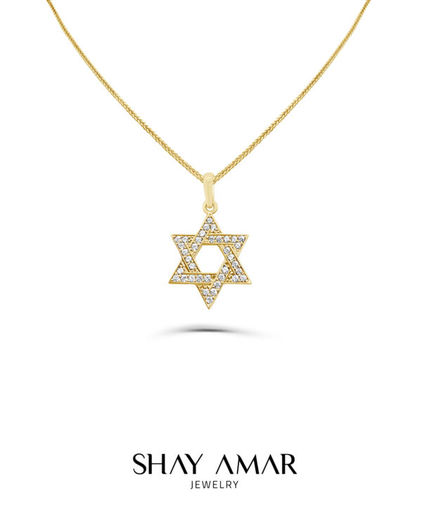 שרשרת מגן דוד משובץ