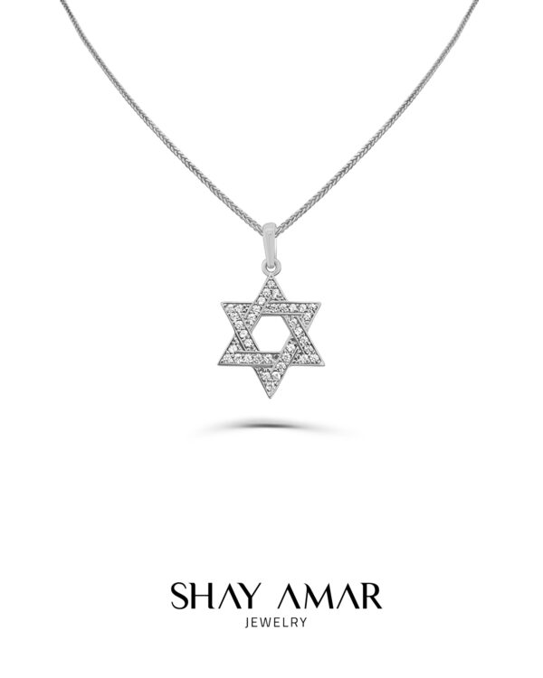 ⁦שרשרת מגן דוד משובץ⁩ – תמונה ⁦2⁩
