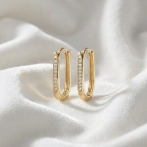 עגילי חישוק אליפסה שיבוץ