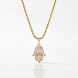 שרשרת חמסה עדינה משובצת