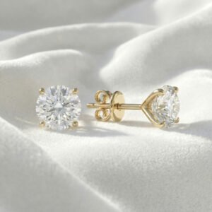 עגילי יהלומים צמודים