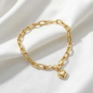 צמיד חוליות עם צארם לב