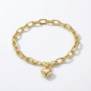 צמיד חוליות עם צארם לב