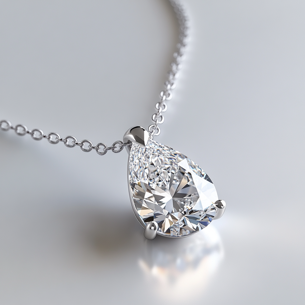 ⁦שרשרת יהלום טיפה 1ct⁩ – תמונה ⁦3⁩