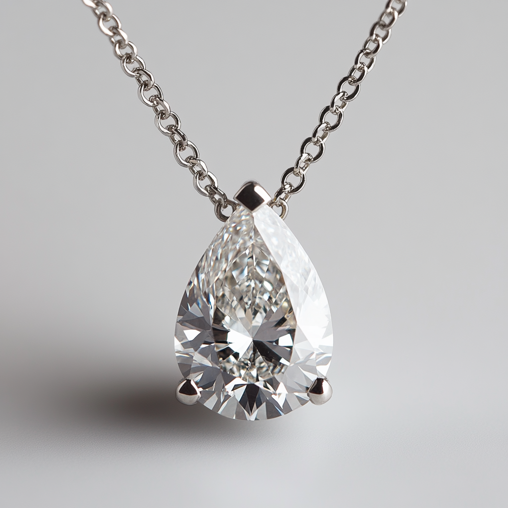 ⁦שרשרת יהלום טיפה 1ct⁩ – תמונה ⁦2⁩