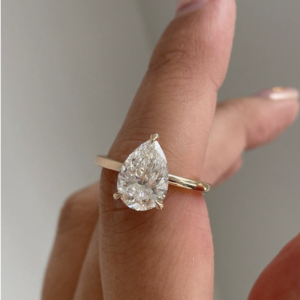 טבעת יהלום טיפה קלאסית